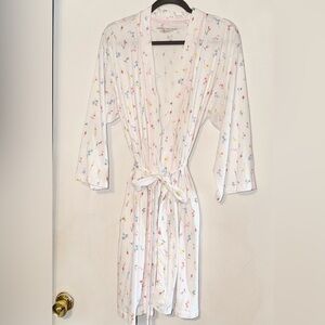Midnight by Carole Hochman Floral Robe - White Multi